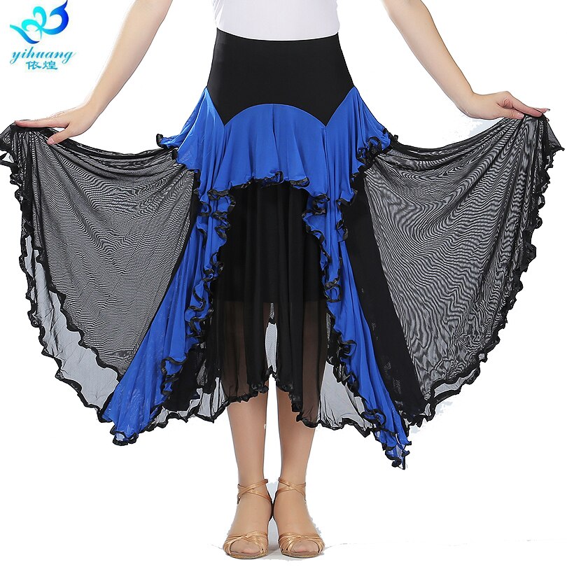 Ballroom Dance Costume Waltz Skirt Modern Standard Latin Salsa Rumba Dancer Skirts for Ladies 5 Colors #2546