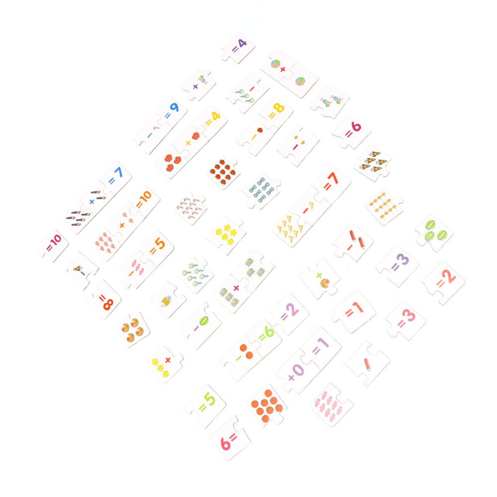 Children Paper Educational Jigsaw Puzzle Kids Early Educational Plaything (The Addition and Subtraction Series Matching Puzzle)