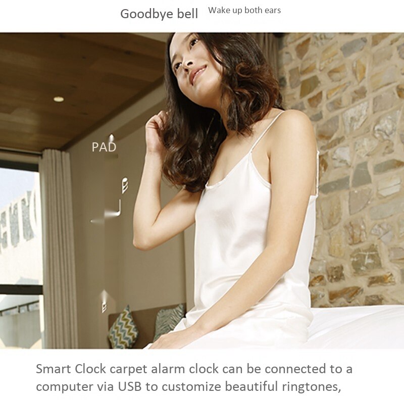 Carpet Alarm Clock-Digital Display,Battery Powered,Lazy Electronic Alarm Clock,Smart Wake Up Device