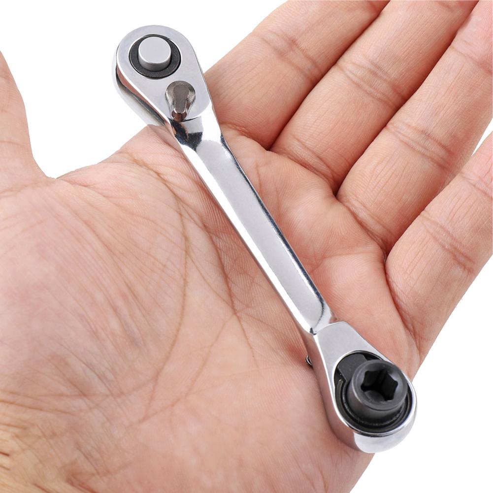 Mini 1/4inch Ratchet Wrench Batch Head Handle Small Fly Socket Wrench Double-Ended Torque Wrench Spanner Hand Repair Tools