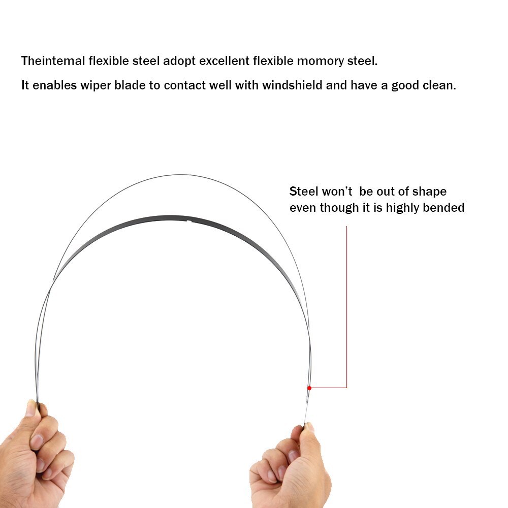 Car Frameless Wiper Blade Natural Rubber Bracketless Auto Soft Windshield 14" 16" 17" 18" 19" 20" 21" 22" 24" 26"