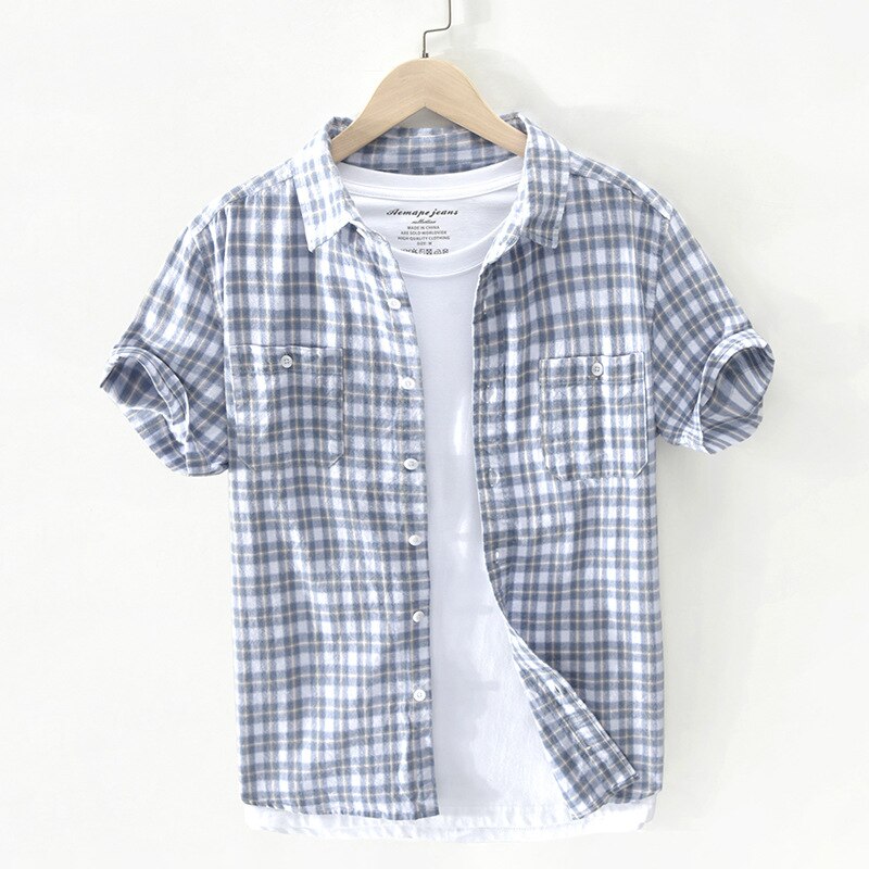 Camicie casual e maglie da uomo senza marca a lunghezza della manica manica corta in cotone | Acquisti Online su