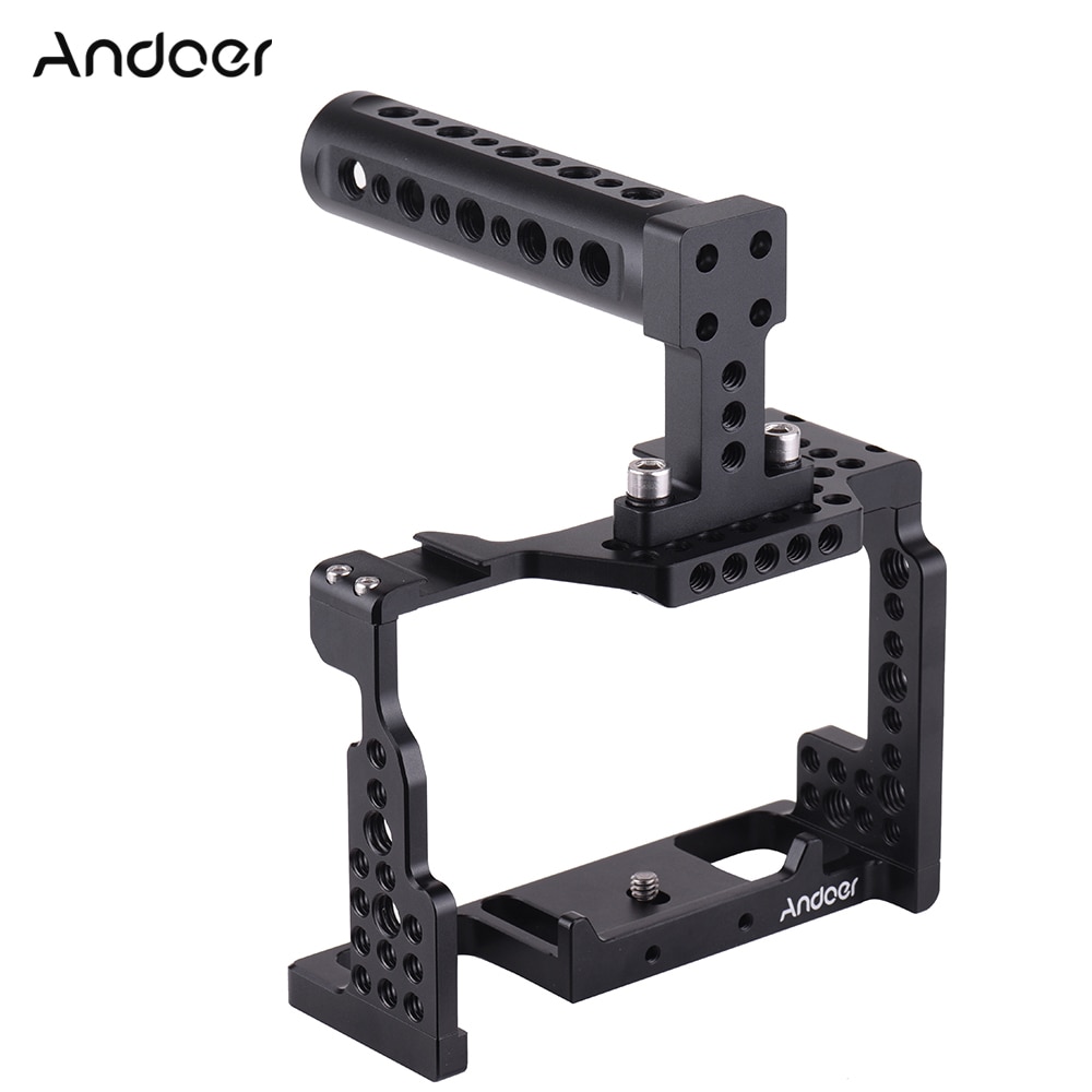 Andoer Camera Cage + Top Handvat Kit Video Stabilizer Met Koud Shoe Mount Voor Sony A7III/Sii/M3/A7RII/A7RIII Camera