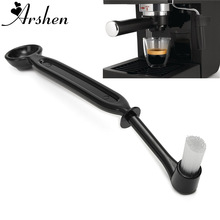 Arshen 22 cm Koffiezetapparaat Borstel &amp; Lepel Espresso Machine Groep Hoofd Keuken Nylon Borstel Varkenshaar Koffie Capsule