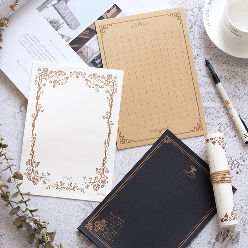 80 Sheets Retro Vintage Kraft Paper Letter Wedding Invitation Writing Stationery Paper Pad Note Letter School Office Supplies