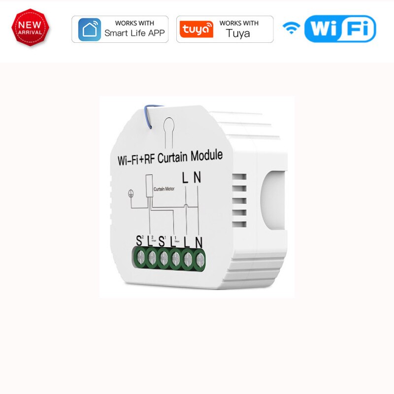 Módulo de interruptor de persiana enrollable RF433 con WiFi, interruptor de cortina con Control remoto, funciona con Google Home, Alexa y Control por voz, bricolaje, Tuya: just module