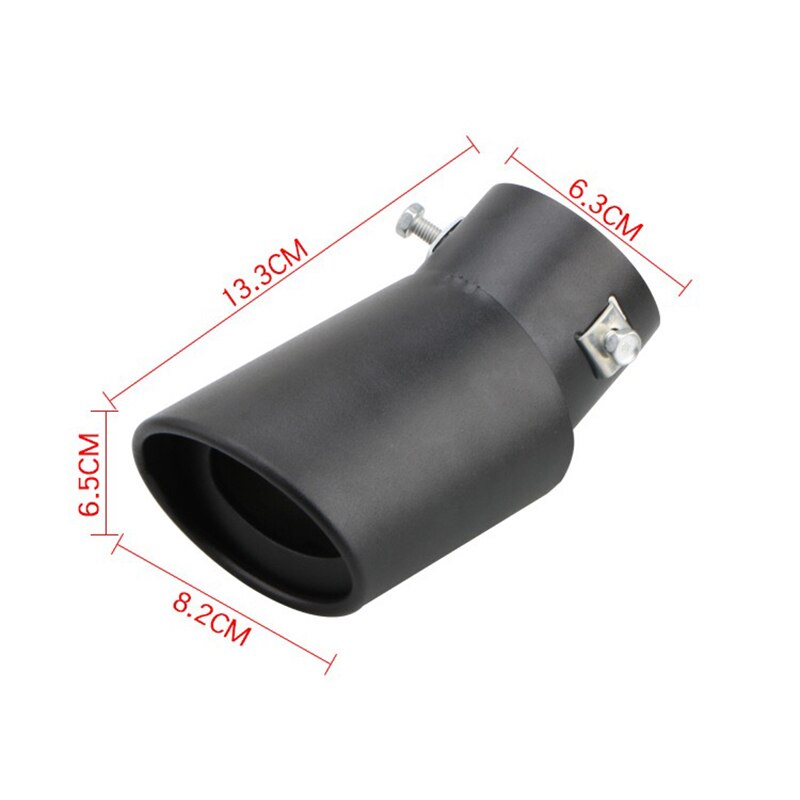 Embout de silencieux d'échappement universel en acier inoxydable, noir, pour voiture