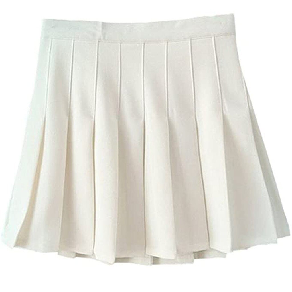 35# Women Skirt School Uniform Pure Color Pleated Skirt Academic Style Skirts Clothes faldas mujer moda
