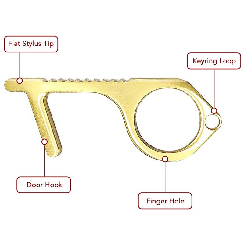 Contactless Clean Key, Reusable Portable No Press Door Opener and Hand Tool Elevator Button Pusher Tool 6 Pack