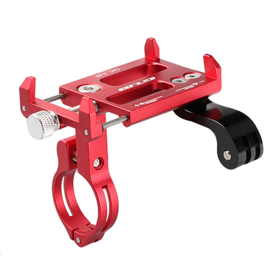 GUB Universele Fietsstuur Houder Aluminium Telefoon Houder Stand voor 3.5-6.2 Inch Telefoon GPS Actie Camera: Rood