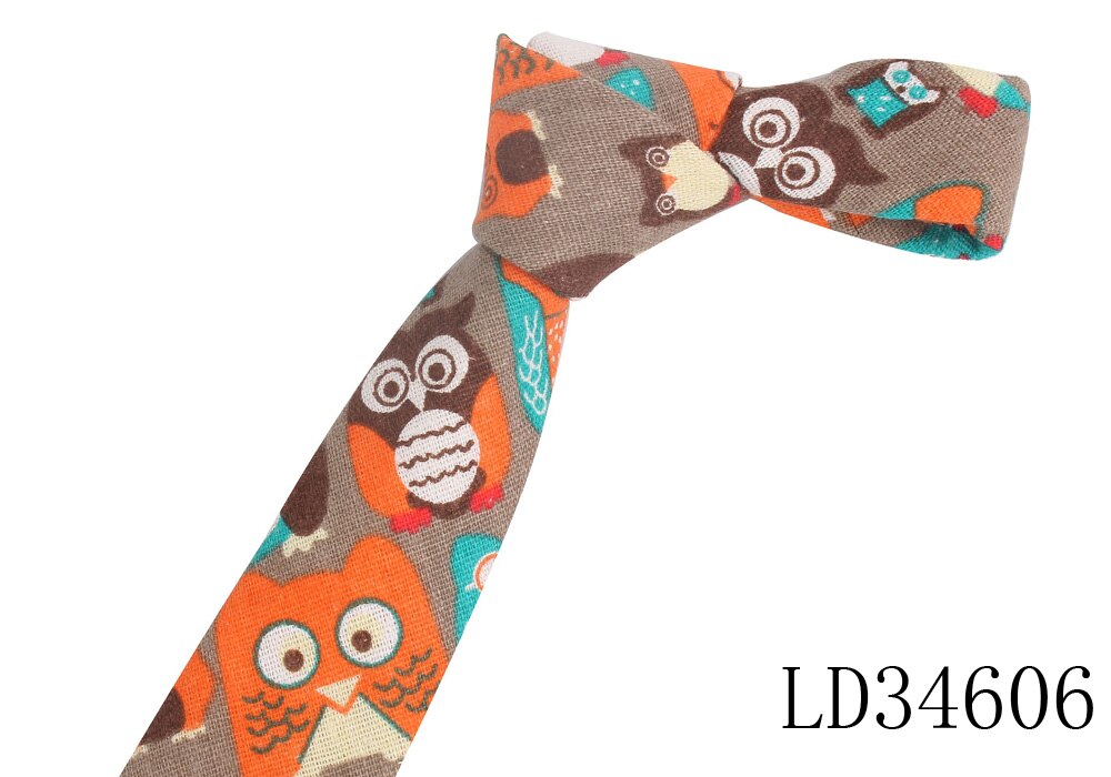 Cartoon Print Tie For Men Women Skinny Neck Tie For Wedding Casual Cartoon Neckties Classic Suits Slim Cotton Linen Neck Ties