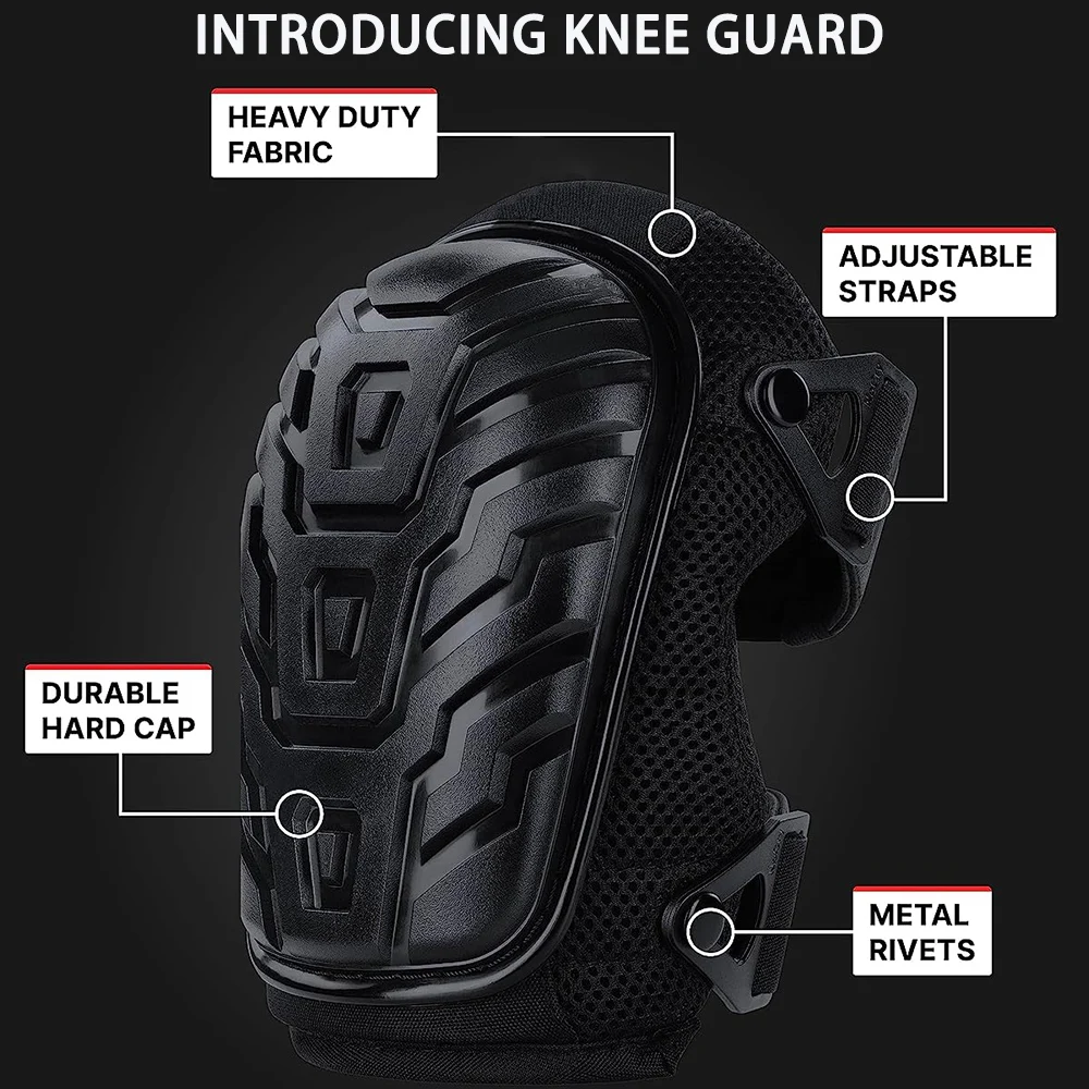 Rodilleras profesionales para el trabajo; Rodilleras de jardinería y construcción con cojín de gel grueso, rodilleras industriales resistentes, 1 par