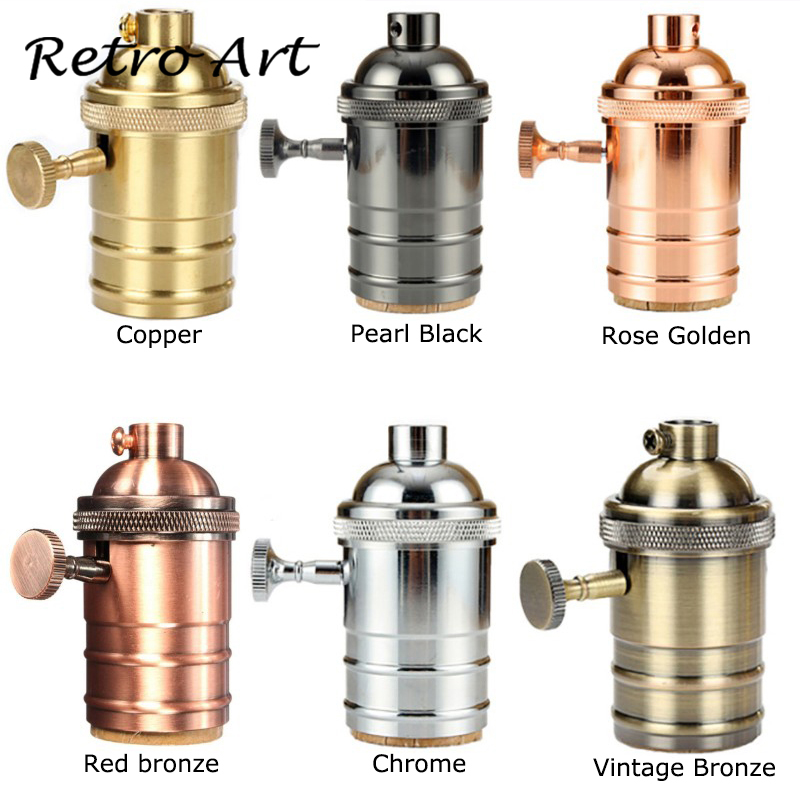 Copper Lamp Socket E27 vintage style edison light socket lamp holder