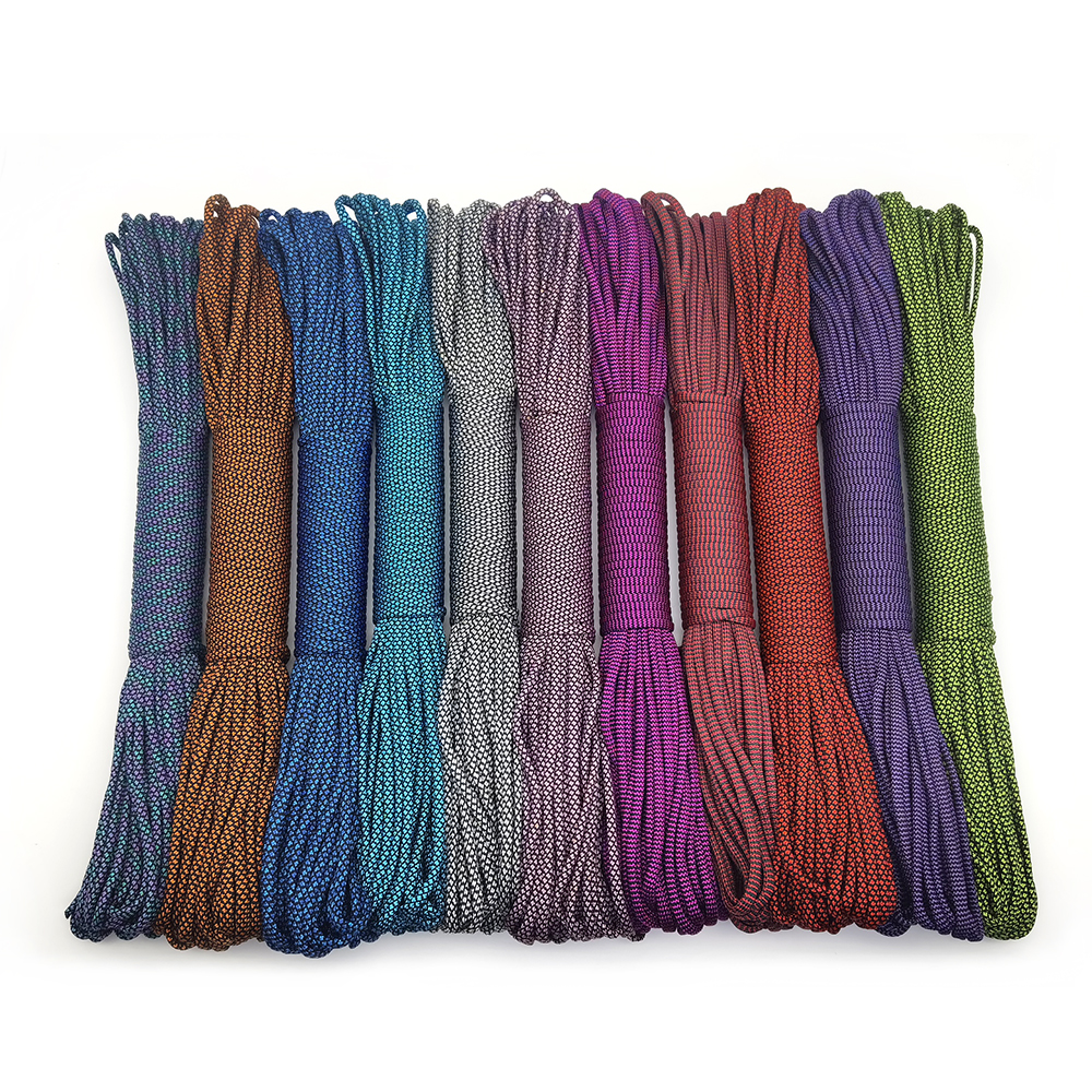 Paracord 550 linka spadochronowa Paracord lina Mil Spec typ III 7Strand 100FT 31 metrów wspinaczka Camping sprzęt do survivalu