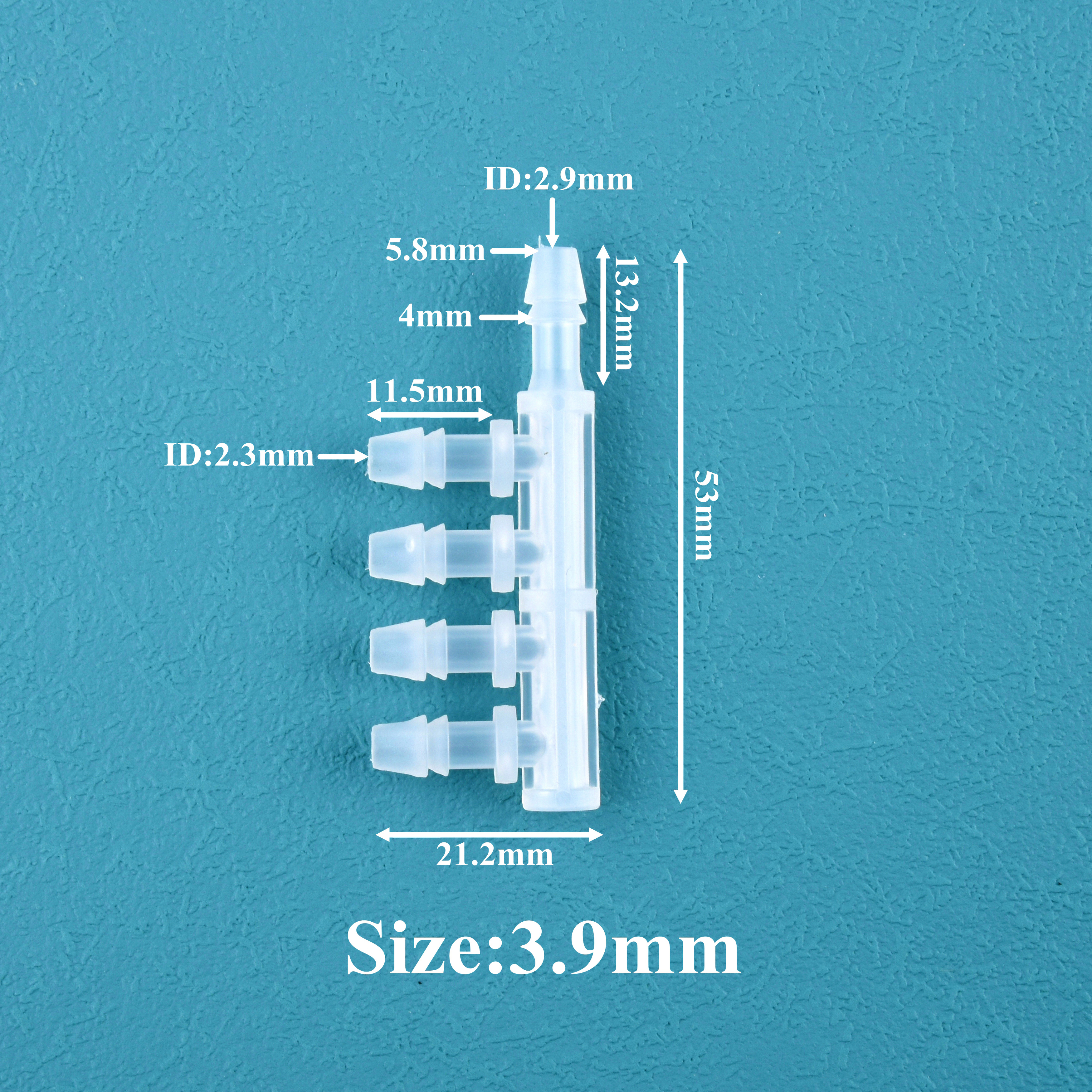 Connettore a 5 gareggiare lato PP 2 ~ 200 pz/lotto 2.4 ~ 9.5mm uguale Dia pagoda tubo automatico per irrigazione giunto per irrigazione da giardino: Argento / 1/4 ''