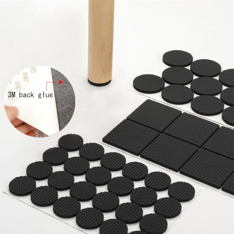 Alfombrilla para los pies autoadhesiva negra y cuadrada redondo, almohadillas de fieltro, alfombrilla antideslizante, amortiguador de parachoques para silla, Protector de mesa, Hardware