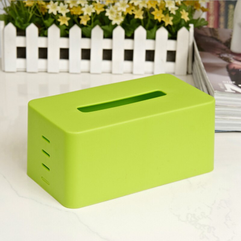 Colorful Plastic Tissue Box Modern Paper with Oak Home Car Napkins Holder Case Home Organizer Decoration Tool Paper Storage Tray: green