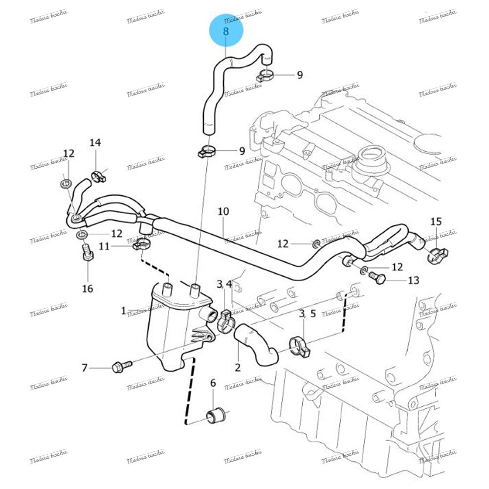 8692217 For Volvo C70 S60 S80 V70 XC70 XC90 Engine Crankcase Breather Valve Hose Crankcase Vent Hose car