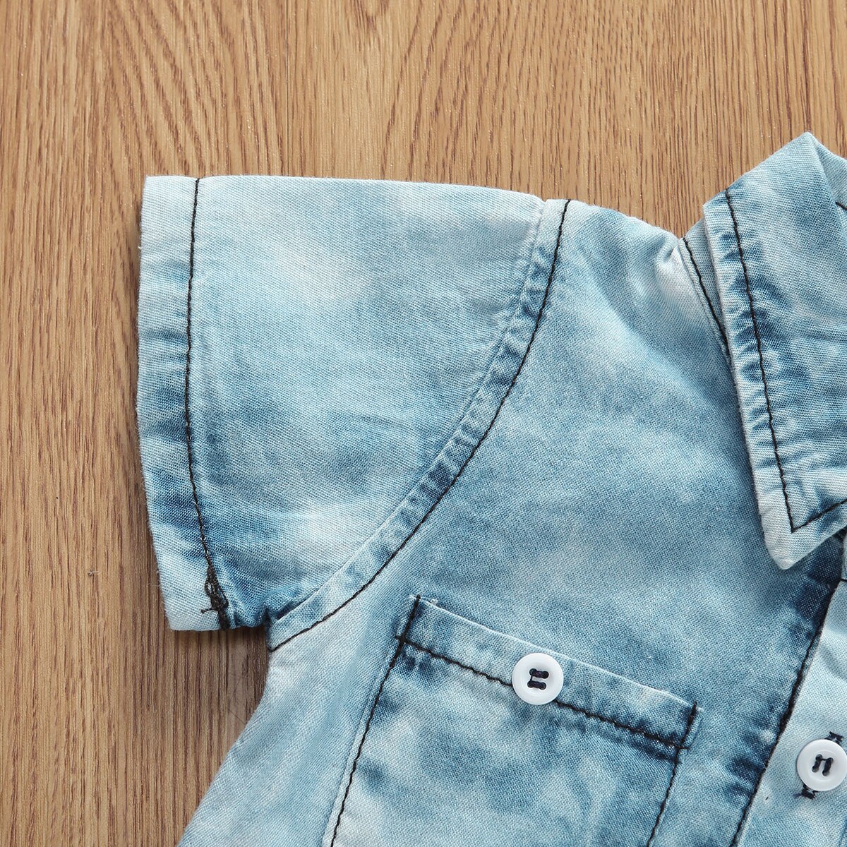 0-12M Sommer Kleinkind Baby Mädchen Jungen Strampler Denim Blau Einreiher kurze Hose Hülse Overall Outfits