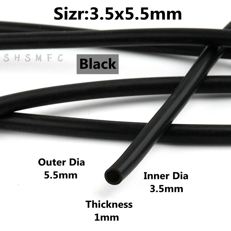 1m 1X3 2X3 3X 4 3,5X5,5mm flexibel Gummi Schlauch Silikon Rohr Trinken Weiche Rohr Wasser gelenke Aquarium Zubehör Kein Geruch Kapillare: Schwarz 3.5x5.5mm