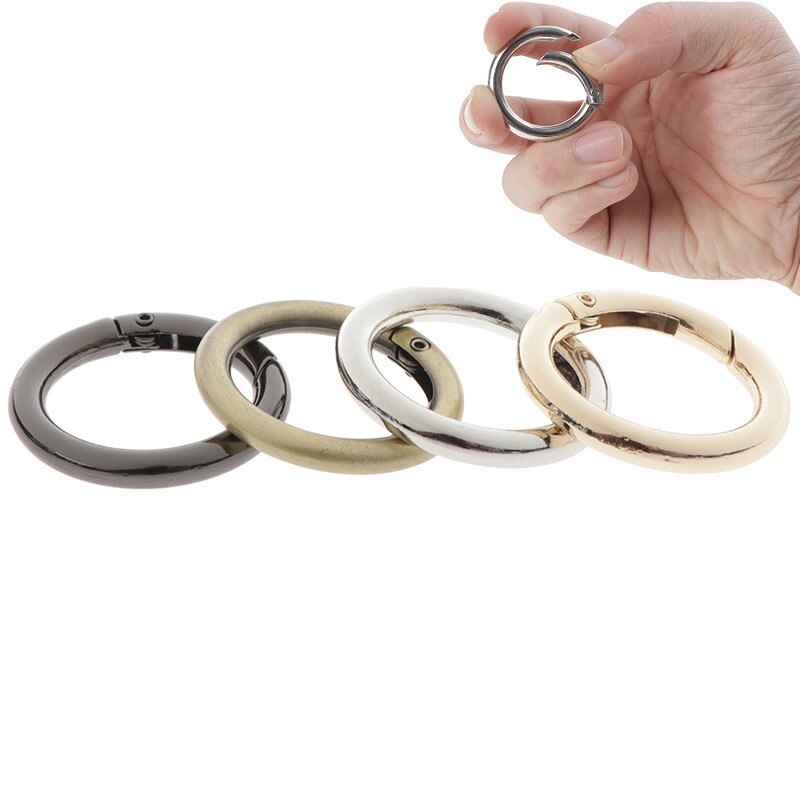 5PCS/Lot Round Ring Circle Spring Snap For DIY Keyring Hook Bag Buckle Handbag Purse