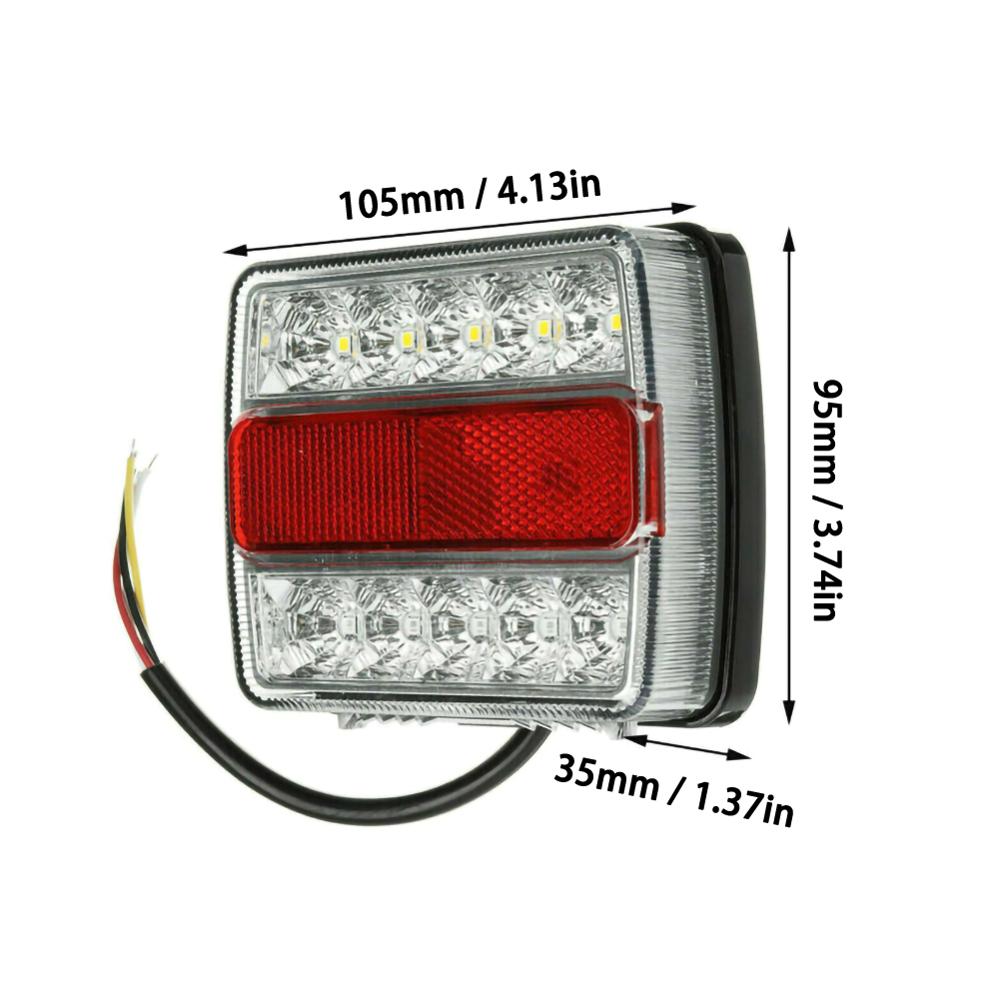 2 Pcs Rear LED Submersible Trailer Tail Lights Kit Boat Marker Truck Waterproof