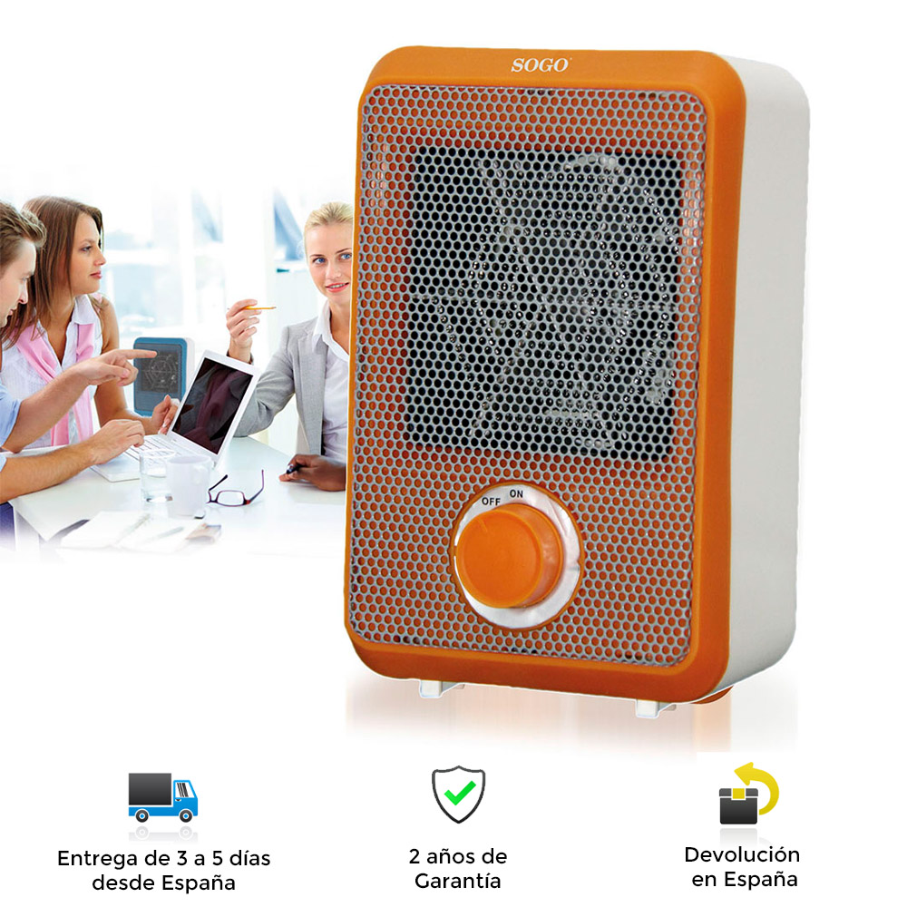 Mini radiateur sogo portable, ventilateur puissant, silencieux, résistant, moderne, pour la maison, le bureau