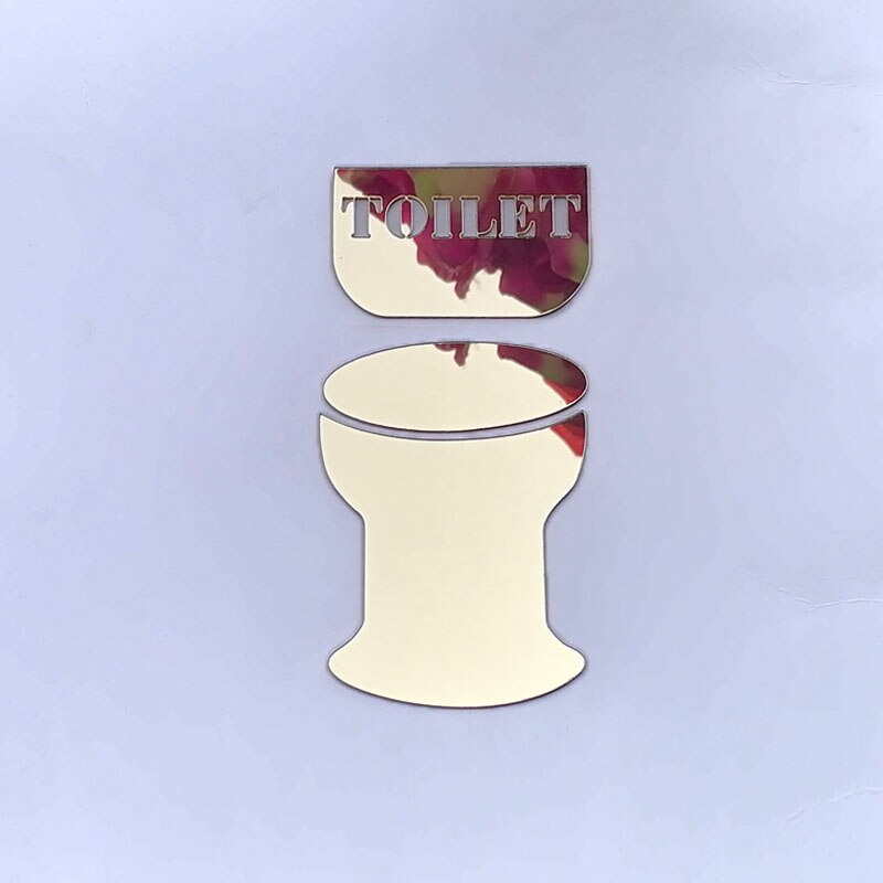 WC Toilet Entrance Sign Door Stickers For Public Place Home Decoration Pattern Wall Decals Diy Funny Vinyl Mural Art: gold C