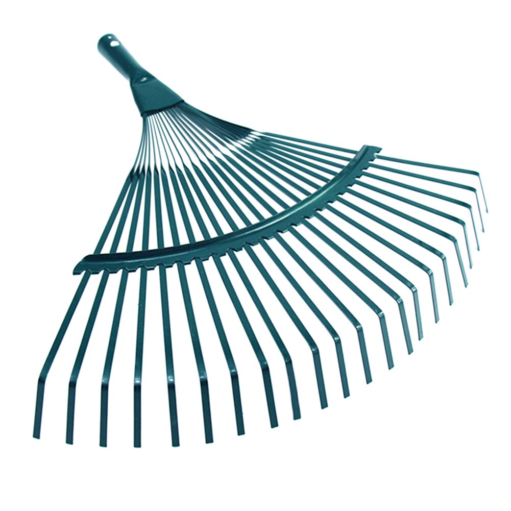 Courtyard Steel Wire Broom Shaped 22 Toothed Lawn Durable Non Toxic Rake Head Garden Tool Grass Agriculture Deciduous Portable