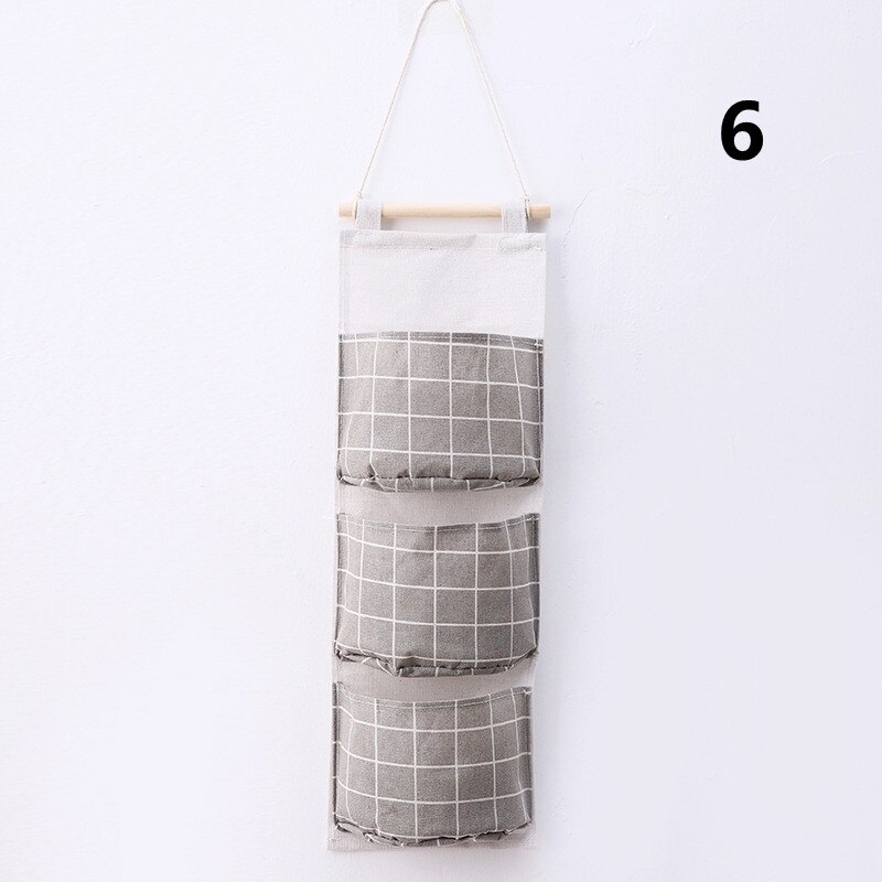 Simple Cotton and Linen Waterproof Hanging Storage Bag Multi - Layer Pockets Cloth Door Organizor Bedroom Accessories Household: 6