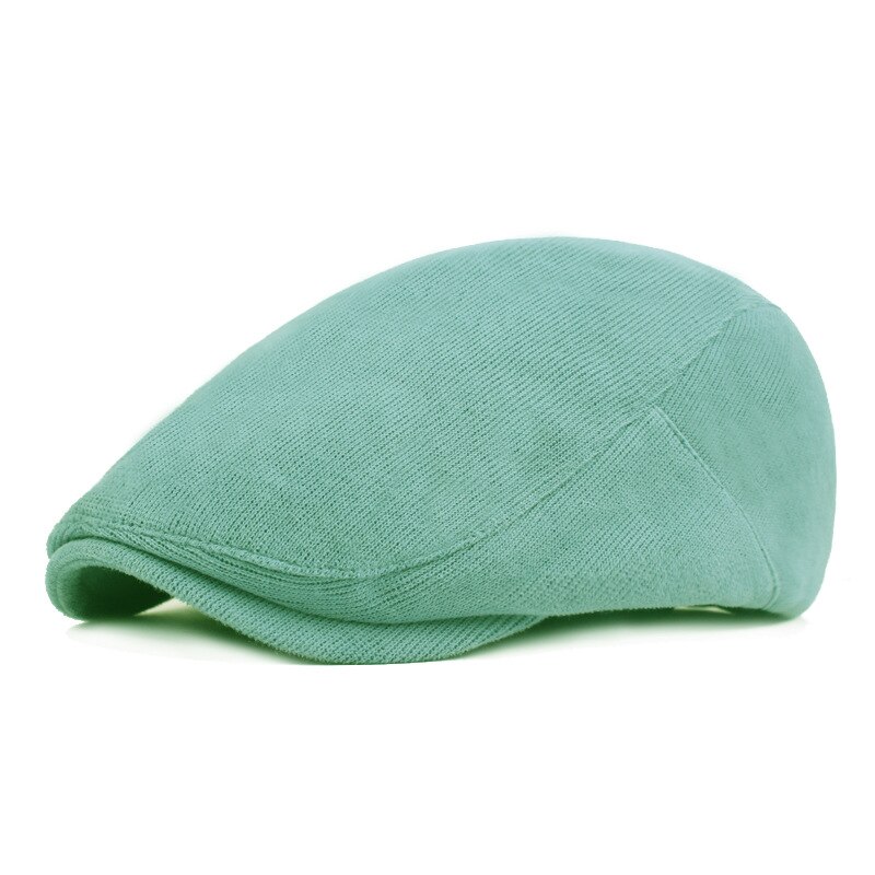 SLECKTON Newsboy Cap for Men Winter Knitting Beret Hat Herringbone Caps Adjustable Hats Dad Hats Casquette Gorras: Light Green