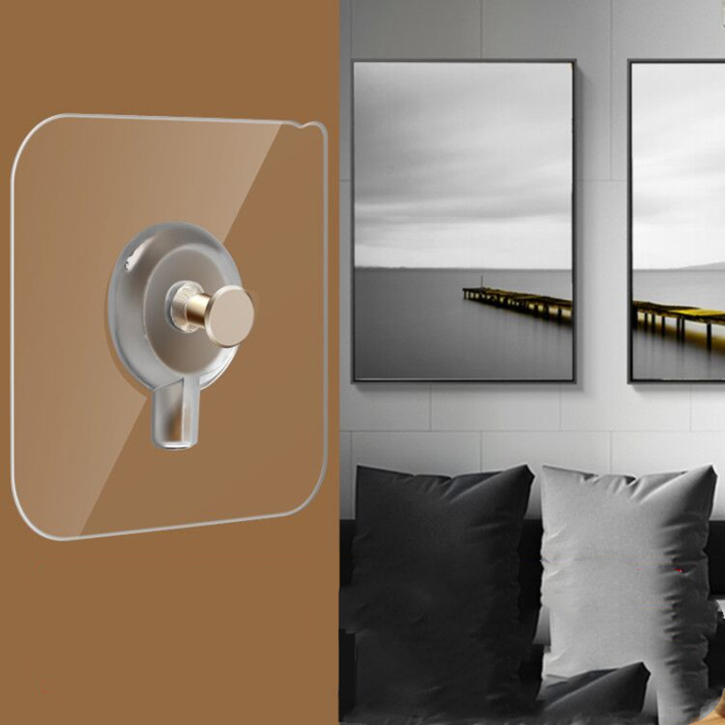 10pcs Strong Adhesive Seamless Sticky Wall Hook Nail Punch Mounting Rack Pendant Paste Screw Rod No Trace Wall Hook Nail