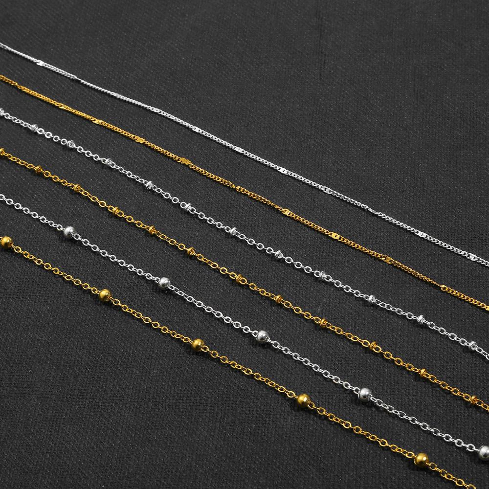 1M/5M Kralen Ketting Roestvrij Stalen Kralen Ketting Handgemaakte Sieraden Accessoires Voor Diy Ketting Armband Enkelband maken