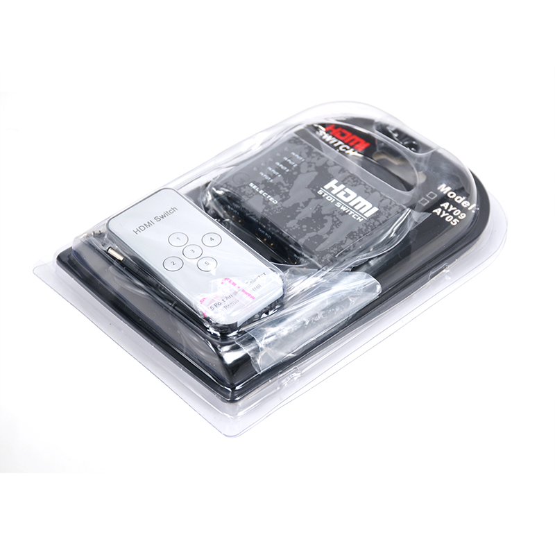 HDMI-compatible Switch 5 in 1 out HD Video Computer Host Monitor Display Sharing With Infrared Remote Control Switch