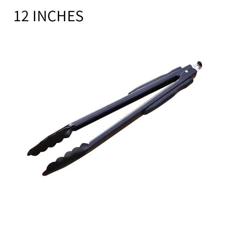 Pinza para parrilla y barbacoa, pinza para ensalada y pan, pinza antiadherente para servir en la cocina, barbacoa, pinzas de cocina con cierre de unión: 12 inches