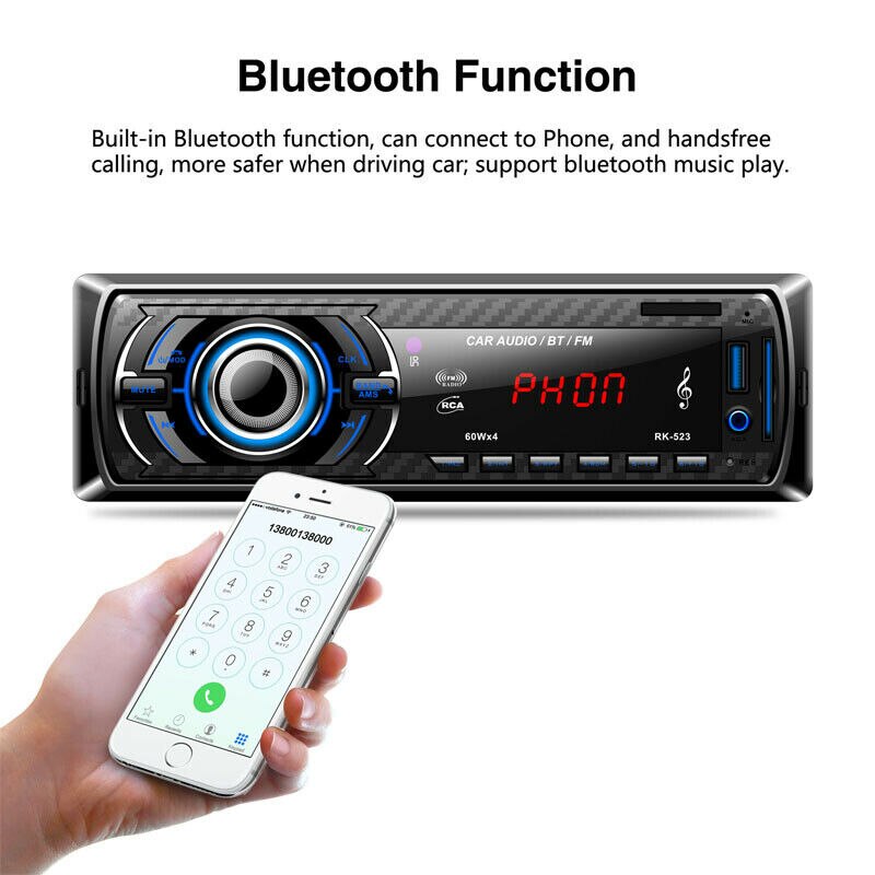 Car digital Bluetooth audio USB / SD / FM / MP3 / WAV radio stereo player can be universal