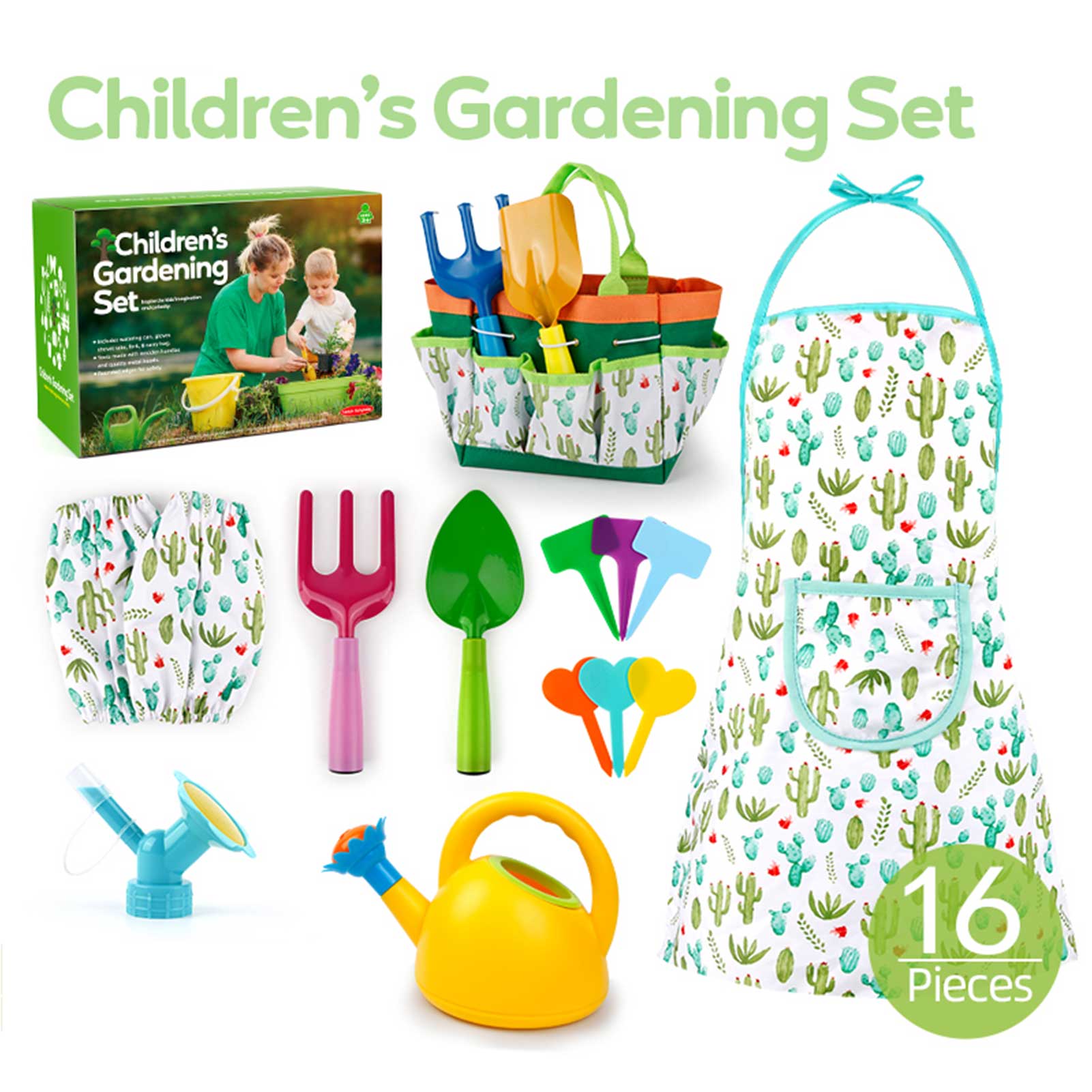 Kids Tuinieren Set Kids Interessante Tuinieren Tool Mini Troffel Rake Schop Vork Gieter Schort Toolkit Fun Voorschoolse Speelgoed