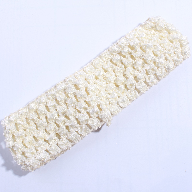 50 stk. 4cm- heklet strikk til hårtilbehør, uthult strikket pannebånd til hårbånd, hodeplagg: Beige