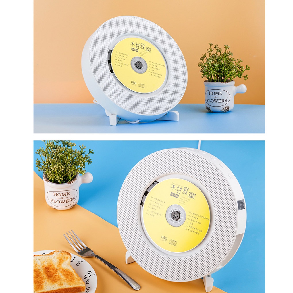 Wall-Mount/Desk Stand CD Player Bluetooth Home Audio Boombox With Remote Control Portable Radio Built-in HiFi Speaker MP3 Player