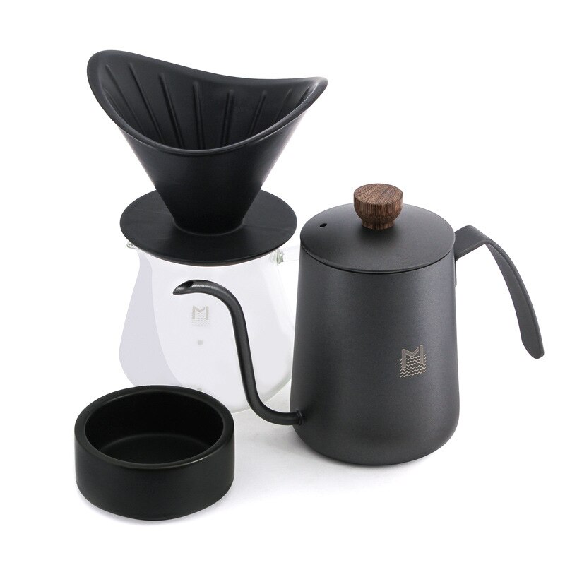 gießen Über Kaffee Hersteller einstellen Wasserkocher mit Thermometer Schwarz Kaffee Fliter Klar Glas Kaffee Tropf Topf