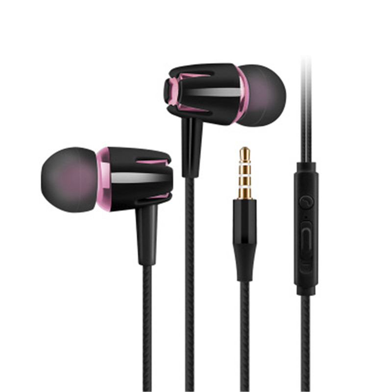 Universal 3.5mm trådade brusreducerande stereo in-ear hörlurar telefon headset med mikrofon för android telefon pc musik samtal tillbehör