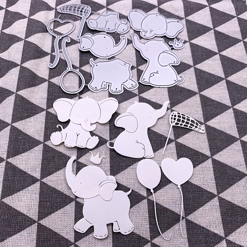 Stanzenshop Fustella Per Scrapbooking Con Tre Elefanti Di Diverse Dimensioni (max 4,8x6,8 Cm). Compatibile Con Tutte Le Macchine Da Taglio (Sizzix, Ecc).