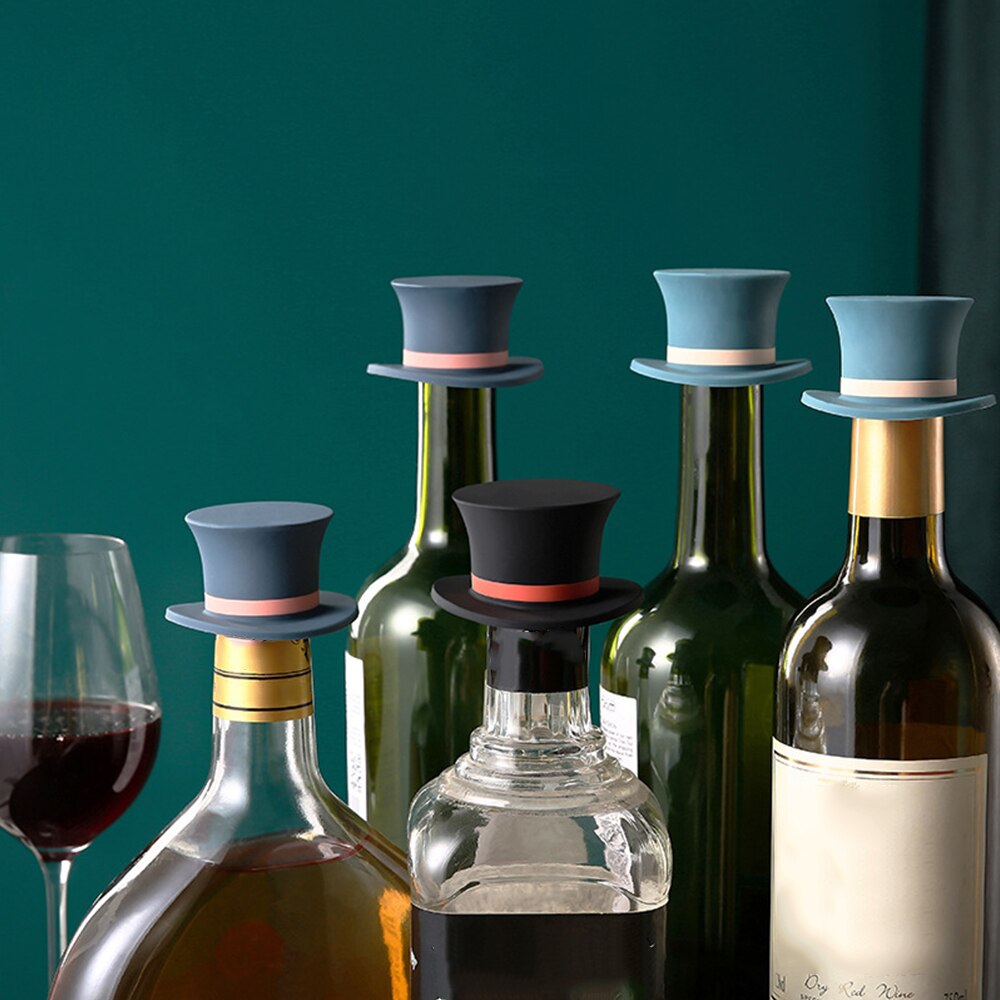 Vinprop til vinflaske sjov vinprop dekorativ silikonegummi drik vinflaskeprop kork til champagne