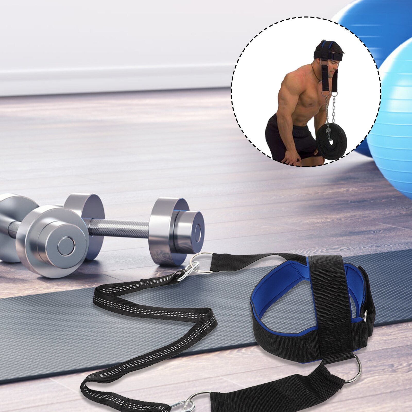 Sangle d&#39;entraînement de tête de harnais, équipement d&#39;entraînement de musculation de cou, chapeau de Fitness pour de gymnastique à domicile