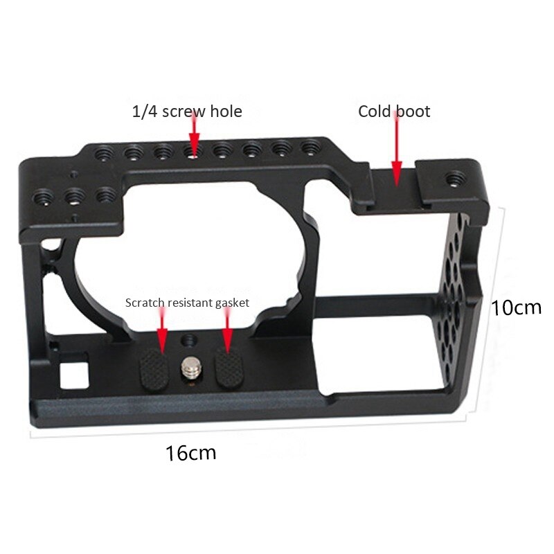 Camera Cage For Sony A6000 / A6300 Cold Shoe 1/4Inch Mounting Points And Built-In Cold Shoe