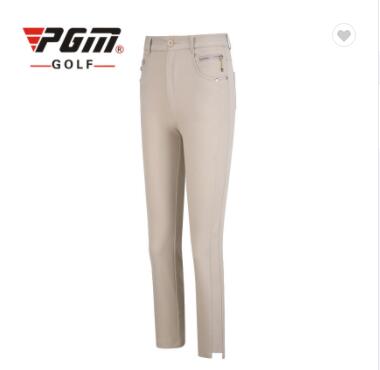 PGM golf apparel Sportswear ladies Summer solid color golf trousers breathable quick-drying Women Slim Capri Pants: khaki / S