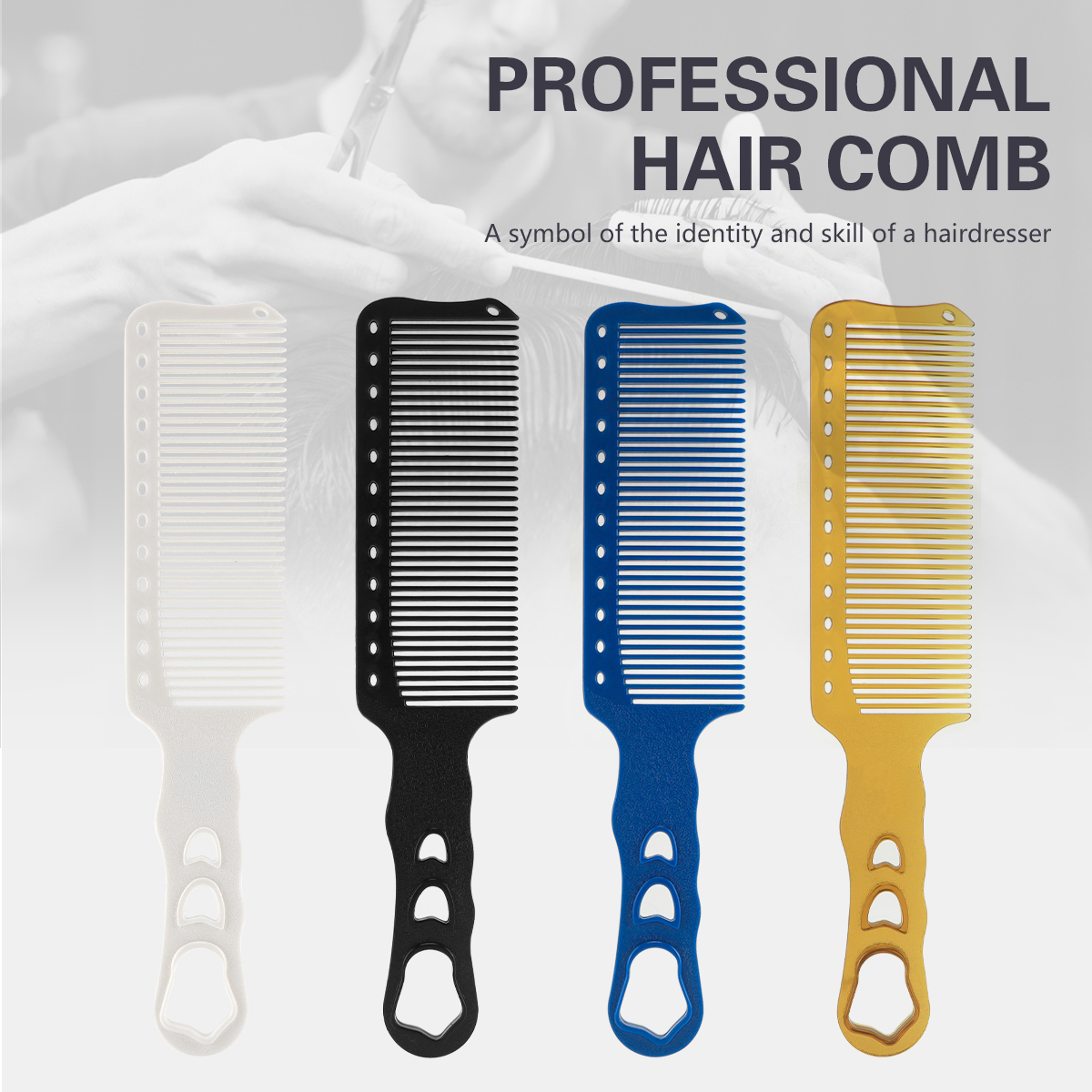 Peine de corte de pelo de peluquero, peine antiestático para peluquería, peine de peluquería, herramienta de estilismo para corte de pelo de dientes anchos