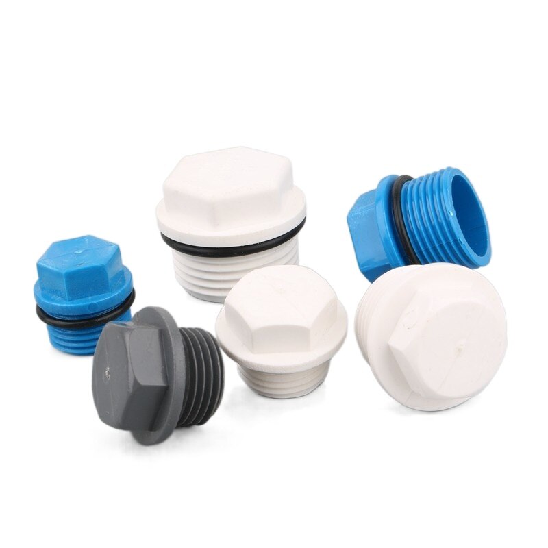 5pcs 1/2 3/4 1 Inch Male Thread End Cap PVC Pipe Plug For Garden Irrigation Aquarium Plastic Cap Nut
