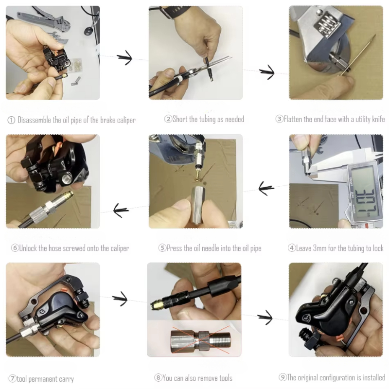 Bicicletta elettrica scooter Freno idraulico Semplice spurgo olio fa Manutenzione tubo Strumento di riparazione Connettore Tubo di bloccaggio Vite Bici