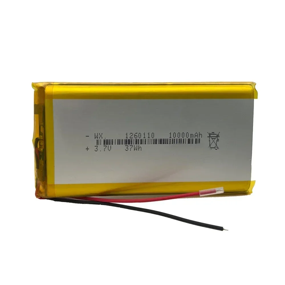 3,7V 10.000mAh 1260110 Bateria de polímero de lítio para banco de potência DIY GPS Capacidade real Baterias recarregáveis de íon-lítio de grande capacidade